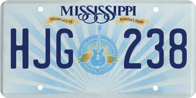 MS license plate HJG238