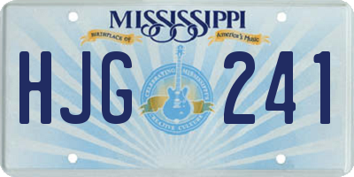 MS license plate HJG241
