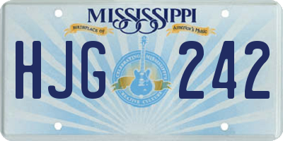 MS license plate HJG242