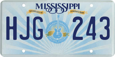 MS license plate HJG243