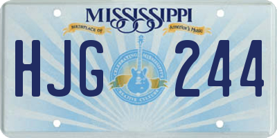 MS license plate HJG244