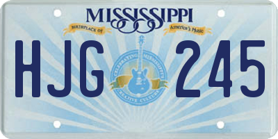MS license plate HJG245