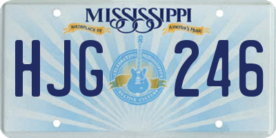 MS license plate HJG246