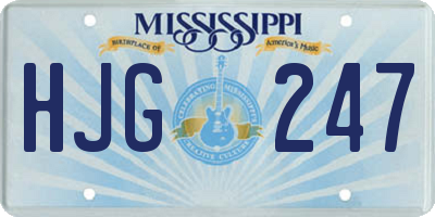 MS license plate HJG247