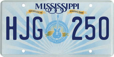 MS license plate HJG250