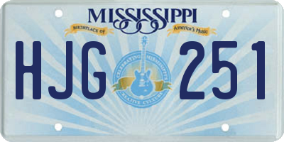 MS license plate HJG251