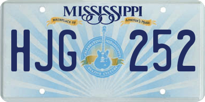 MS license plate HJG252