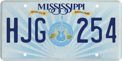 MS license plate HJG254