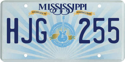 MS license plate HJG255