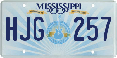MS license plate HJG257