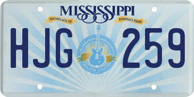 MS license plate HJG259
