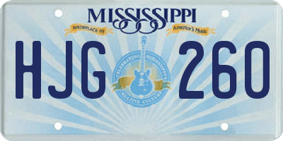 MS license plate HJG260