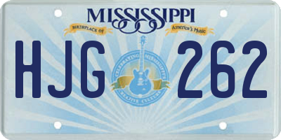 MS license plate HJG262