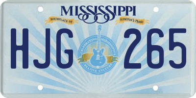 MS license plate HJG265