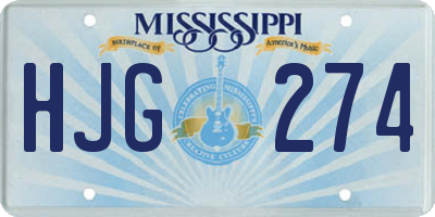 MS license plate HJG274