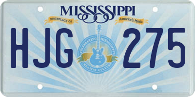 MS license plate HJG275