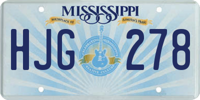 MS license plate HJG278