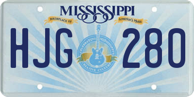 MS license plate HJG280