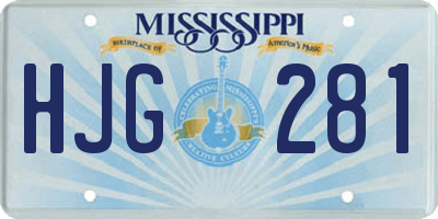 MS license plate HJG281