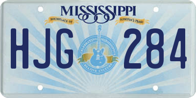 MS license plate HJG284
