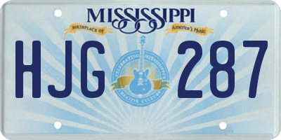 MS license plate HJG287