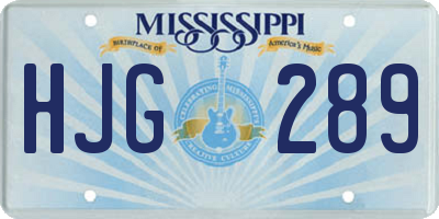MS license plate HJG289