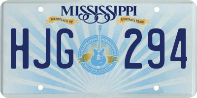 MS license plate HJG294