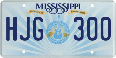 MS license plate HJG300