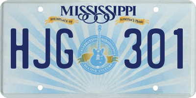 MS license plate HJG301