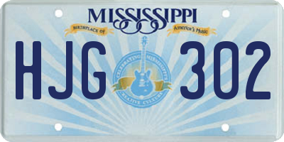 MS license plate HJG302