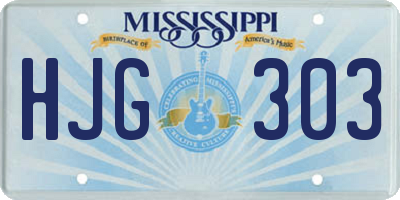MS license plate HJG303