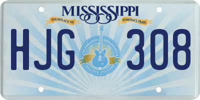 MS license plate HJG308