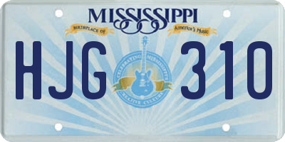 MS license plate HJG310