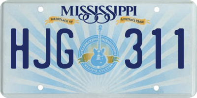 MS license plate HJG311