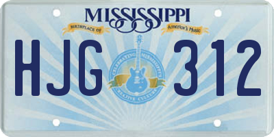 MS license plate HJG312