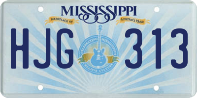 MS license plate HJG313