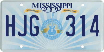 MS license plate HJG314