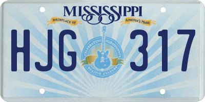 MS license plate HJG317