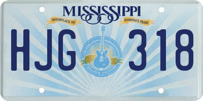 MS license plate HJG318