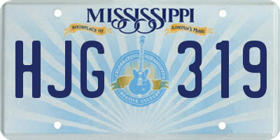 MS license plate HJG319