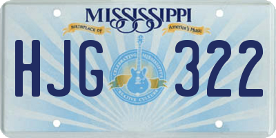 MS license plate HJG322