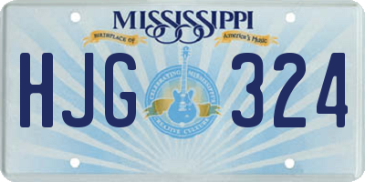 MS license plate HJG324