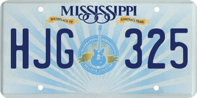 MS license plate HJG325