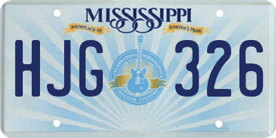 MS license plate HJG326