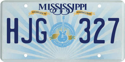 MS license plate HJG327