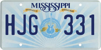 MS license plate HJG331