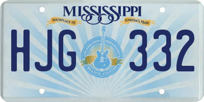 MS license plate HJG332