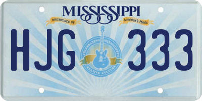 MS license plate HJG333