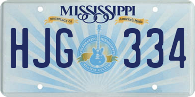 MS license plate HJG334