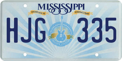 MS license plate HJG335